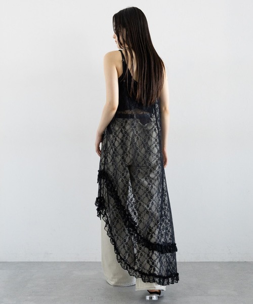 RAGEBLUE（レイジブルー）の「アシメレースキャミワンピース（ワンピース・レディース・ホワイト/ブラック・FREE）」の7枚目の写真