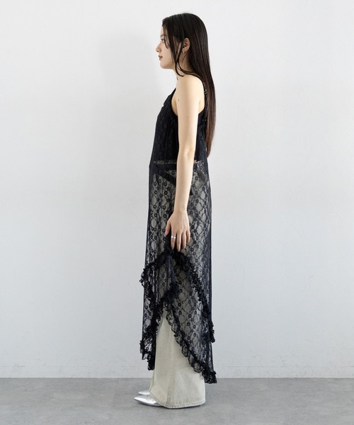 RAGEBLUE（レイジブルー）の「アシメレースキャミワンピース（ワンピース・レディース・ホワイト/ブラック・FREE）」の9枚目の写真