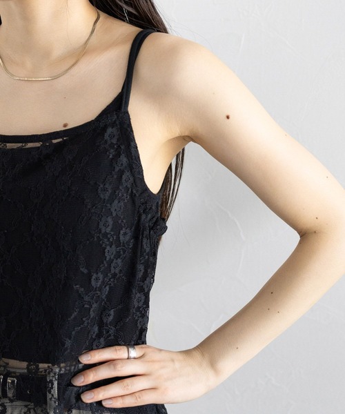 RAGEBLUE（レイジブルー）の「アシメレースキャミワンピース（ワンピース・レディース・ホワイト/ブラック・FREE）」の12枚目の写真