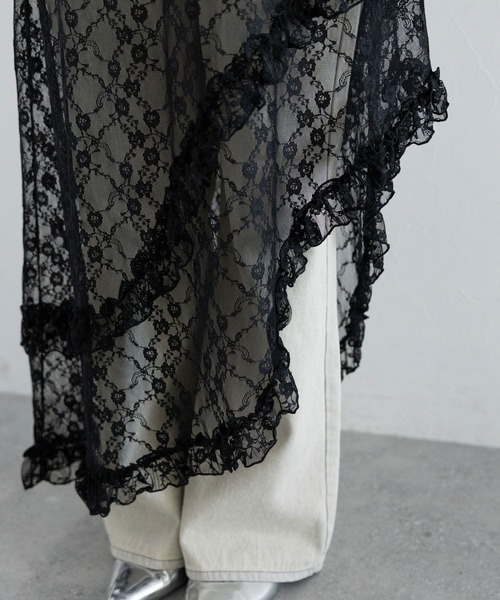 RAGEBLUE（レイジブルー）の「アシメレースキャミワンピース（ワンピース・レディース・ホワイト/ブラック・FREE）」の13枚目の写真
