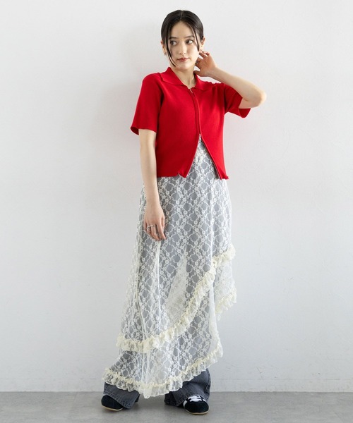 RAGEBLUE（レイジブルー）の「アシメレースキャミワンピース（ワンピース・レディース・ホワイト/ブラック・FREE）」の21枚目の写真