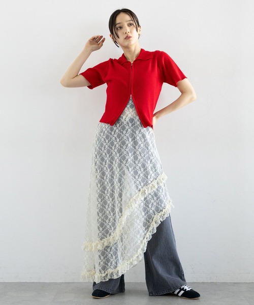 RAGEBLUE（レイジブルー）の「アシメレースキャミワンピース（ワンピース・レディース・ホワイト/ブラック・FREE）」の22枚目の写真