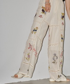 TODAYFUL エンブロイダリーパッチワークトラウザーズパンツ 36 TODAYFUL/トゥデイフル】Embroidery Patchwork Trousers/エン