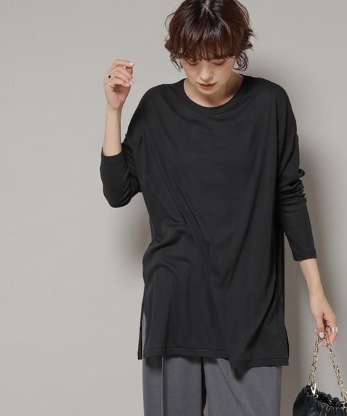 NANO universe(ナノユニバース)の「Robert P. Miller/Light Prib Crew L/S tee(Tシャツ/カットソー・レディース・ブラック/オフホワイト・FREE)」の11枚目の写真