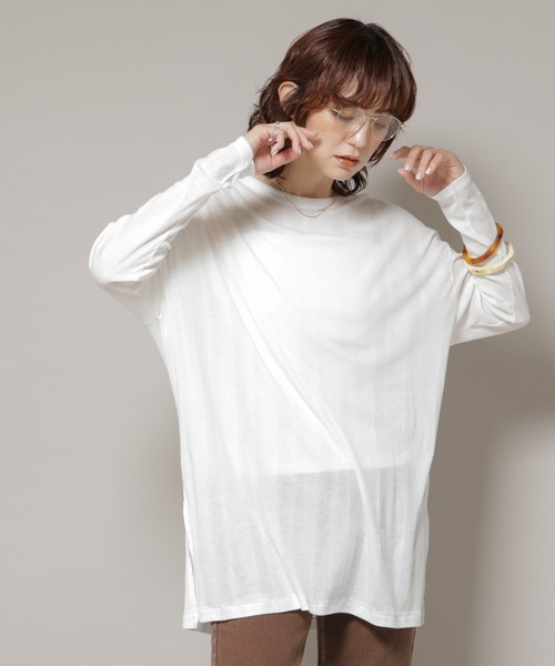 NANO universe(ナノユニバース)の「Robert P. Miller/Light Prib Crew L/S tee(Tシャツ/カットソー・レディース・ブラック/オフホワイト・FREE)」の5枚目の写真