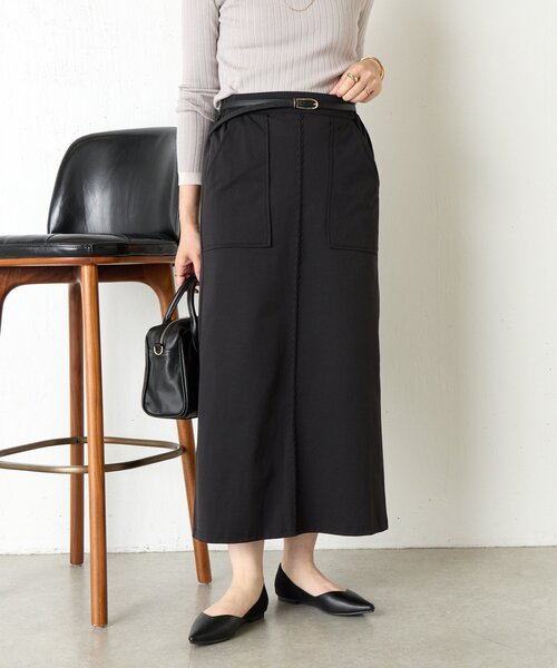 Jena espace merveilleux（ジェナ　エスパスメルヴェイユ）の「ピンタックナロースカート（スカート・レディース・カーキ/ブラック・FREE）」の17枚目の写真