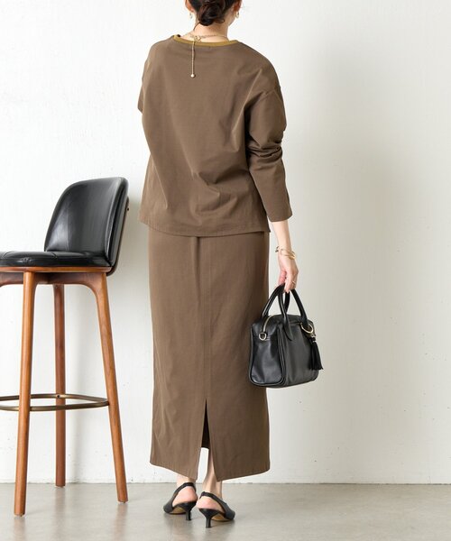 Jena espace merveilleux（ジェナ　エスパスメルヴェイユ）の「ピンタックナロースカート（スカート・レディース・カーキ/ブラック・FREE）」の10枚目の写真