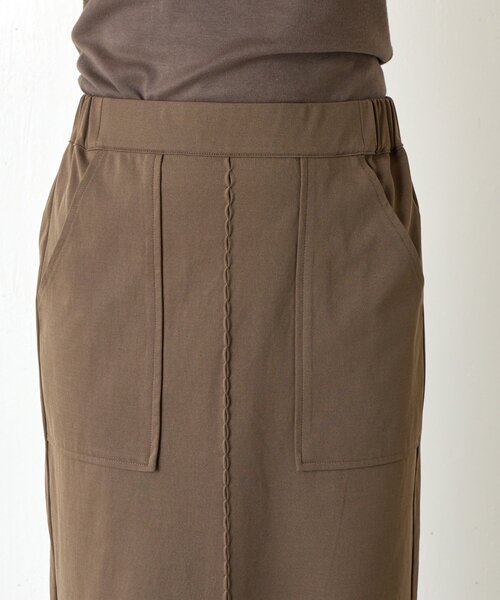 Jena espace merveilleux（ジェナ　エスパスメルヴェイユ）の「ピンタックナロースカート（スカート・レディース・カーキ/ブラック・FREE）」の8枚目の写真