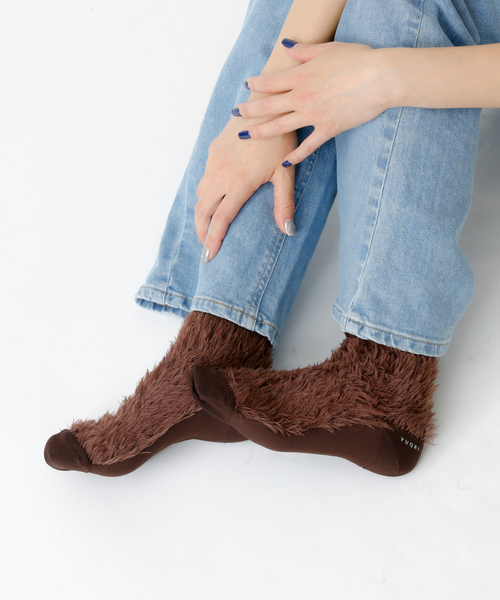 YUQRI（ユクリ）の「【YUQRI/ユクリ】Faux fur/靴下/ファー/もこもこ/ギフト【WEB限定】（ソックス/靴下・レディース・ブラック/ブラウン/ホワイト・フリー）」の11枚目の写真