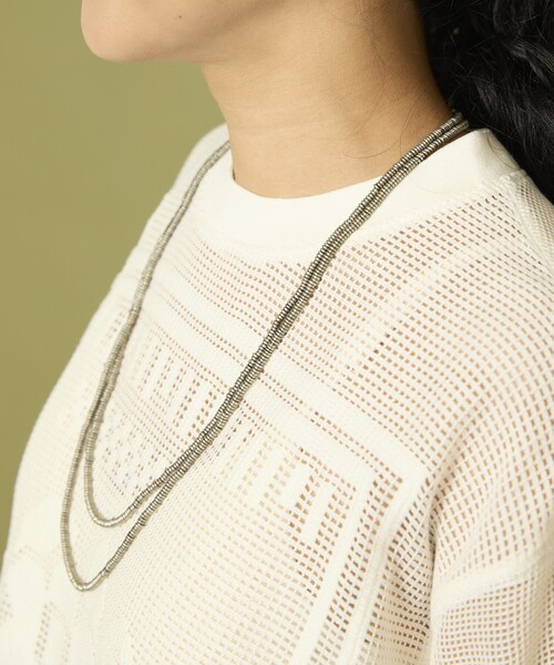 Freada（フリーダ）の「Freada/フリーダ ディスク型 メタル ビーズ ロング ネックレス 140cm（ネックレス・レディース・シルバー・ONE SIZE）」の3枚目の写真