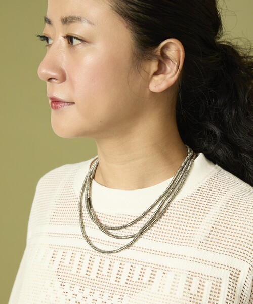 Freada（フリーダ）の「Freada/フリーダ ディスク型 メタル ビーズ ロング ネックレス 140cm（ネックレス・レディース・シルバー・ONE SIZE）」の4枚目の写真