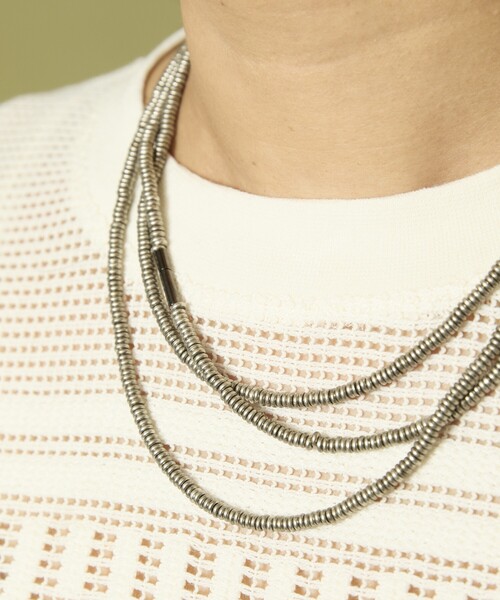 Freada（フリーダ）の「Freada/フリーダ ディスク型 メタル ビーズ ロング ネックレス 140cm（ネックレス・レディース・シルバー・ONE SIZE）」の5枚目の写真