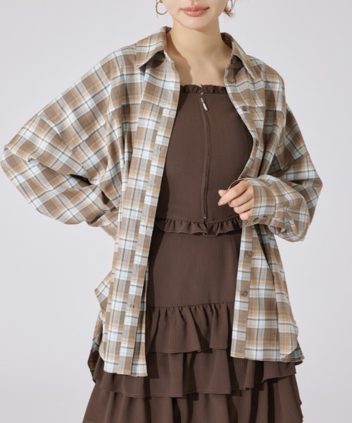 rienda(リエンダ)の「【AKB48 千葉恵里さん着用】オーバールーズシャツトップス 秋服(シャツ/ブラウス・レディース・ピンク/ブラック/ライトブルー・FREE)」の1枚目の写真