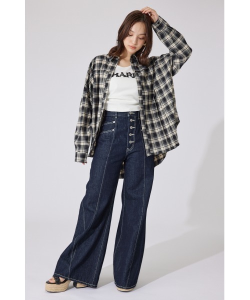 rienda(リエンダ)の「【AKB48 千葉恵里さん着用】オーバールーズシャツトップス 秋服(シャツ/ブラウス・レディース・ピンク/ブラック/ライトブルー・FREE)」の22枚目の写真