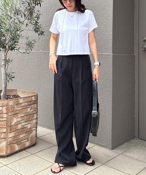 ISOOK（アイスー）の「【ISOOK / アイスー】サイドラインワイドスラックス / ラインパンツ ワイドパンツ ハイウエスト ドローコード ドロスト 黒 グレー ベージュ ZOZOTOWN限定（スラックス・レディース・ブラック/グレー/ベージュ・FREE）」の9枚目の写真