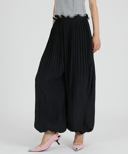 PRANK PROJECT(プランクプロジェクト)の「プリテッドバルーンパンツ / Pleated Balloon Pants(その他パンツ・レディース・ブラック/ホワイト/イエロー・38/36)」の4枚目の写真