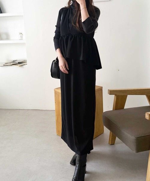 GeeRA（ジーラ）の「楽ちん！ペプラムジャンパースカート（ジャンパースカート・レディース・ベージュ/チャコール/ブラック・MEDIUM/LARGE/X-LARGE）」の18枚目の写真