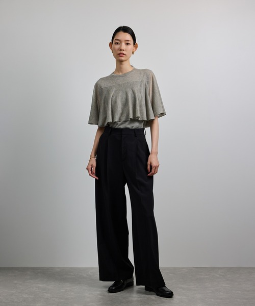 ROPE'（ロペ）の「ワンタックストレートワイドパンツ【REGGIANI（レッジアーニ）】（その他パンツ・レディース・ベージュ/ブラック・36/38/40）」の11枚目の写真