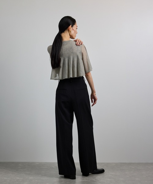 ROPE'（ロペ）の「ワンタックストレートワイドパンツ【REGGIANI（レッジアーニ）】（その他パンツ・レディース・ベージュ/ブラック・36/38/40）」の12枚目の写真