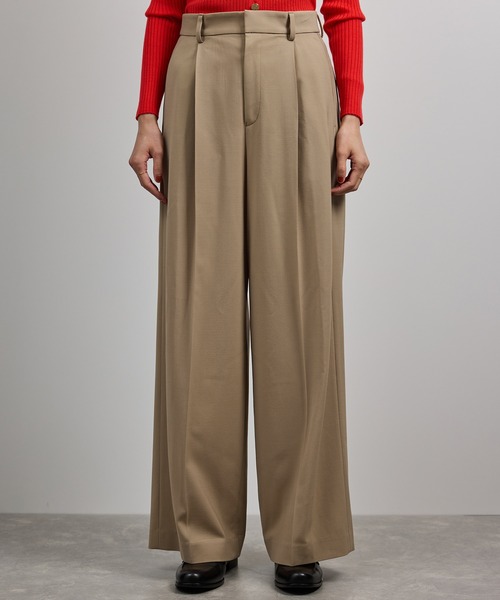 ROPE'（ロペ）の「ワンタックストレートワイドパンツ【REGGIANI（レッジアーニ）】（その他パンツ・レディース・ベージュ/ブラック・36/38/40）」の13枚目の写真