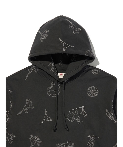 Levi's(リーバイス)の「Levi's/リーバイス リラックスフィット グラフィック パーカー(パーカー・メンズ・ブラック・S/XL/L/M)」の5枚目の写真