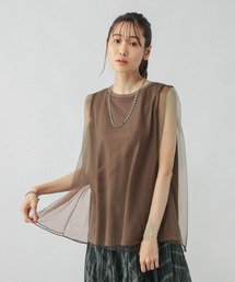 GLOBAL WORK | チュールドッキングプルオーバーノースリーブ/577919(Tシャツ/カットソー)
