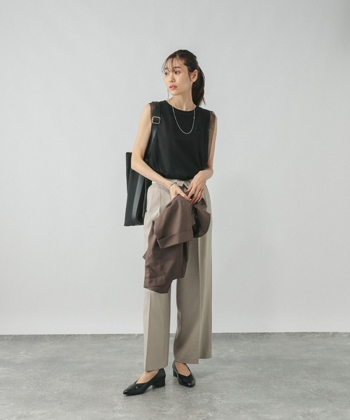 GLOBAL WORK（グローバルワーク）の「チュールドッキングプルオーバーノースリーブ/577919（Tシャツ/カットソー・レディース・ブラウン/ライトグレー/ブラック・LARGE/MEDIUM）」の5枚目の写真