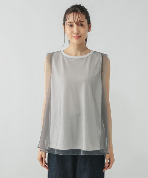 GLOBAL WORK（グローバルワーク）の「チュールドッキングプルオーバーノースリーブ/577919（Tシャツ/カットソー・レディース・ブラウン/ライトグレー/ブラック・LARGE/MEDIUM）」の17枚目の写真