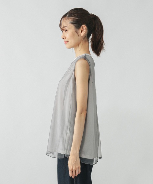 GLOBAL WORK（グローバルワーク）の「チュールドッキングプルオーバーノースリーブ/577919（Tシャツ/カットソー・レディース・ブラウン/ライトグレー/ブラック・LARGE/MEDIUM）」の18枚目の写真