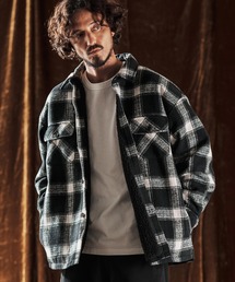 ANGENEHM(AQl[)mj10977-Plaid CPO Jacket WPbg(AG05-001acf)(~^[WPbg)