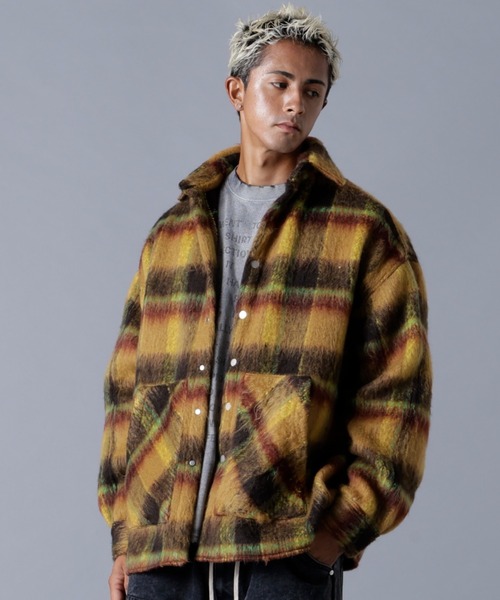 DANKE SCHON（ダンケシェーン）の「DankeSchon/ダンケシェーン/SHAGGY SHIRTS（シャツ/ブラウス・メンズ・ブラウン/グリーン/ベージュ/ネイビー/イエロー/ブラック・F）」の6枚目の写真