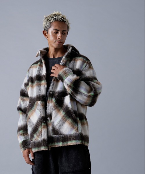 DANKE SCHON（ダンケシェーン）の「DankeSchon/ダンケシェーン/SHAGGY SHIRTS（シャツ/ブラウス・メンズ・ブラウン/グリーン/ベージュ/ネイビー/イエロー/ブラック・F）」の20枚目の写真