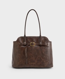 CHARLES & KEITH ブラウン トートバッグ　チャールズアンドキース CHARLES & KEITH(チャールズ & キース)の「【再入荷】エクストラ