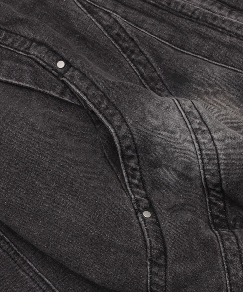 Figments（フィグメンツ）の「80'Sライクデニムボンバーブルゾン（ブルゾン・レディース・ブラック・FREE）」の4枚目の写真