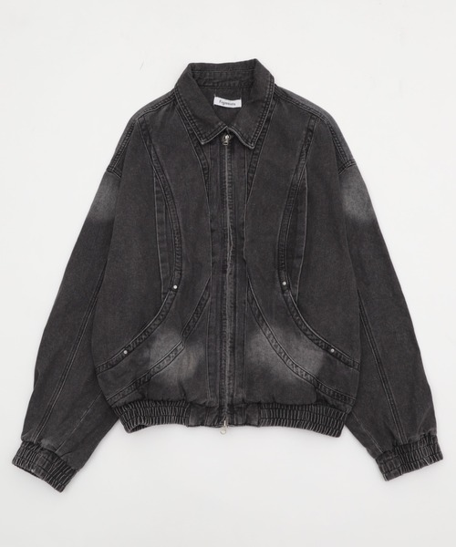 Figments（フィグメンツ）の「80'Sライクデニムボンバーブルゾン（ブルゾン・レディース・ブラック・FREE）」の13枚目の写真