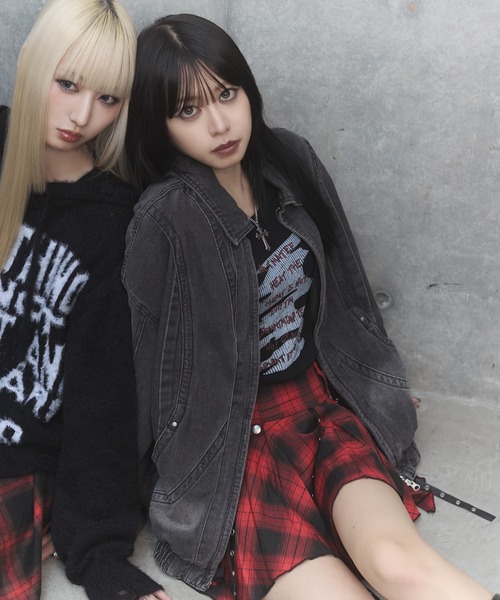 Figments（フィグメンツ）の「80'Sライクデニムボンバーブルゾン（ブルゾン・レディース・ブラック・FREE）」の10枚目の写真