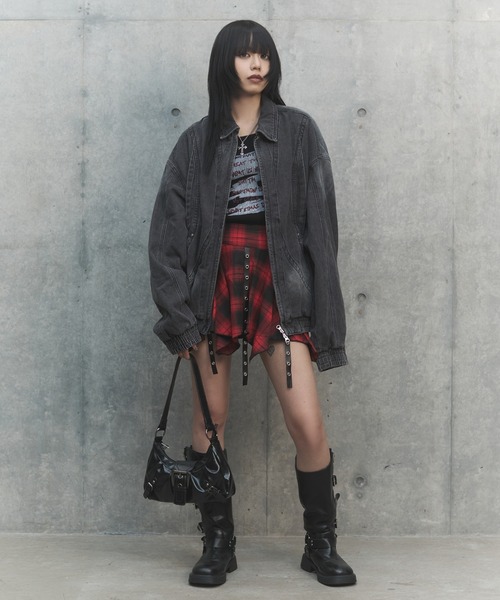 Figments（フィグメンツ）の「80'Sライクデニムボンバーブルゾン（ブルゾン・レディース・ブラック・FREE）」の11枚目の写真