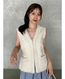 FRAY I.D | ラメツイードノーカラージレ(その他アウター)