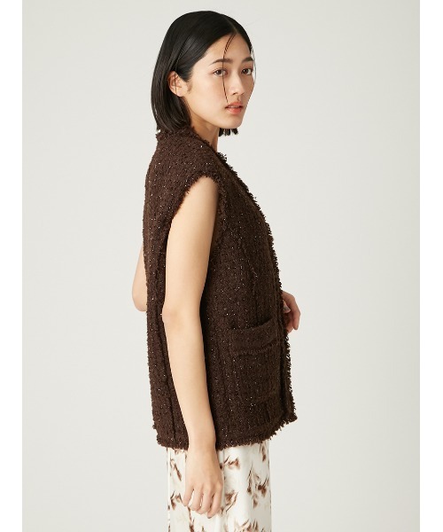 FRAY I.D（フレイアイディー）の「ラメツイードノーカラージレ（その他アウター・レディース・ブラック/アイボリー・1/0）」の17枚目の写真