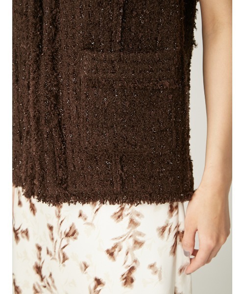 FRAY I.D（フレイアイディー）の「ラメツイードノーカラージレ（その他アウター・レディース・ブラック/アイボリー・1/0）」の21枚目の写真