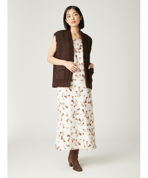 FRAY I.D（フレイアイディー）の「ラメツイードノーカラージレ（その他アウター・レディース・ブラック/アイボリー・1/0）」の6枚目の写真