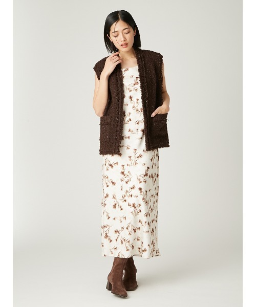 FRAY I.D（フレイアイディー）の「ラメツイードノーカラージレ（その他アウター・レディース・ブラック/アイボリー・1/0）」の8枚目の写真