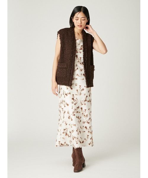 FRAY I.D（フレイアイディー）の「ラメツイードノーカラージレ（その他アウター・レディース・ブラック/アイボリー・1/0）」の9枚目の写真