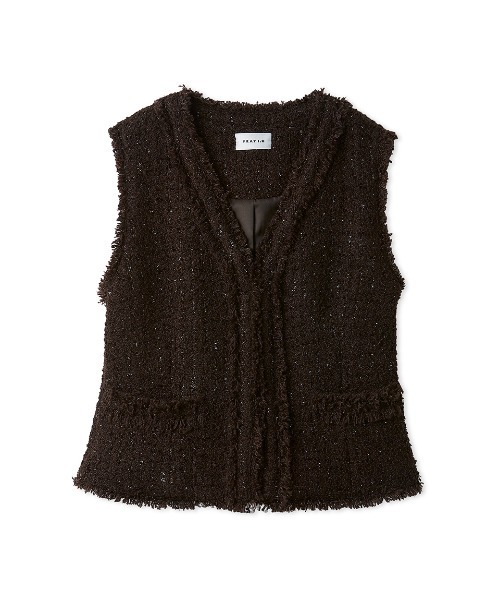 FRAY I.D（フレイアイディー）の「ラメツイードノーカラージレ（その他アウター・レディース・ブラック/アイボリー・1/0）」の13枚目の写真