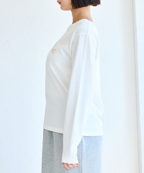 VIS（ビス）の「フォト＆ロゴアソートロングスリーブTシャツ（Tシャツ/カットソー・レディース・ホワイト/ホワイト系その他/キナリ/チャコールグレー・FREE）」の19枚目の写真