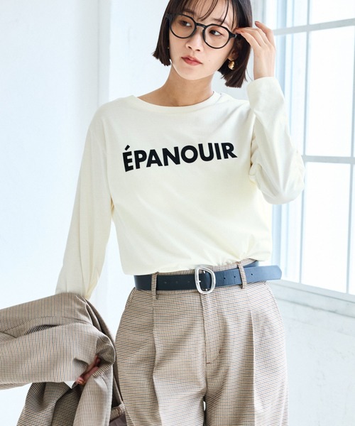 VIS（ビス）の「フォト＆ロゴアソートロングスリーブTシャツ（Tシャツ/カットソー・レディース・ホワイト/ホワイト系その他/キナリ/チャコールグレー・FREE）」の9枚目の写真