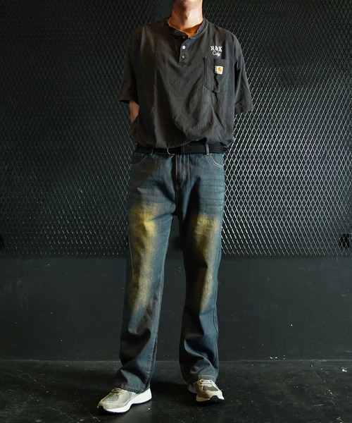 Beno(ビーノ)の「ユーズド加工ストレートデニム(デニムパンツ・メンズ・ブルー/ブラック・MEDIUM/LARGE/X-LARGE)」の8枚目の写真