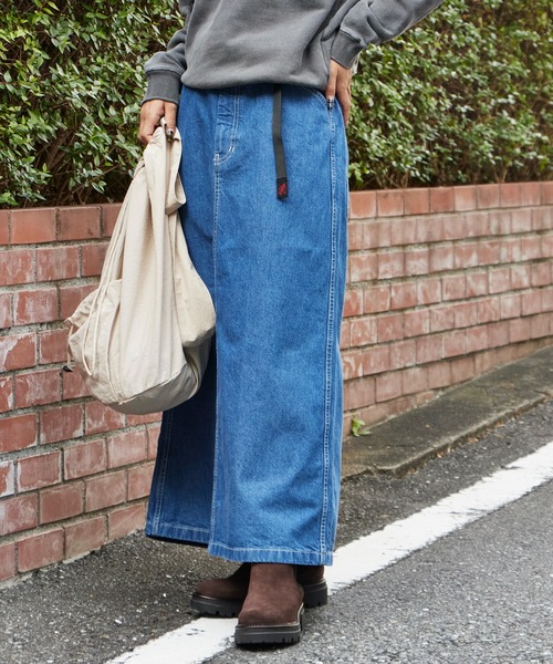 Gramicci（グラミチ）の「Gramicci/グラミチ SUTTER DENIM SKIRT デニムスカート スリット（デニムスカート・レディース・インディゴブルー/ブルー・M/L/S）」の18枚目の写真