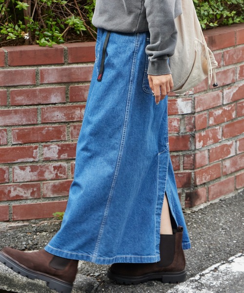 Gramicci（グラミチ）の「Gramicci/グラミチ SUTTER DENIM SKIRT デニムスカート スリット（デニムスカート・レディース・インディゴブルー/ブルー・M/L/S）」の22枚目の写真