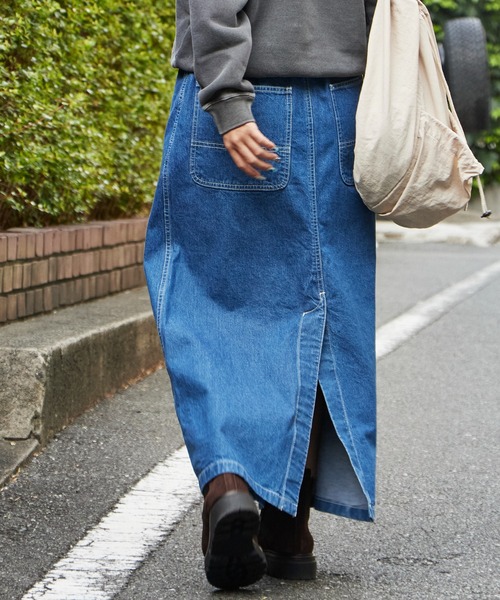 Gramicci（グラミチ）の「Gramicci/グラミチ SUTTER DENIM SKIRT デニムスカート スリット（デニムスカート・レディース・インディゴブルー/ブルー・M/L/S）」の11枚目の写真